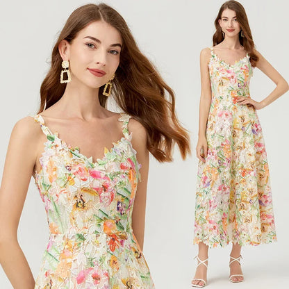Boswell Floral Embroider Midi Dress