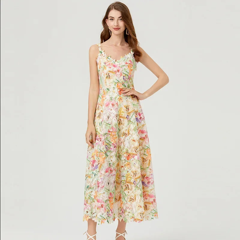 Boswell Floral Embroider Midi Dress