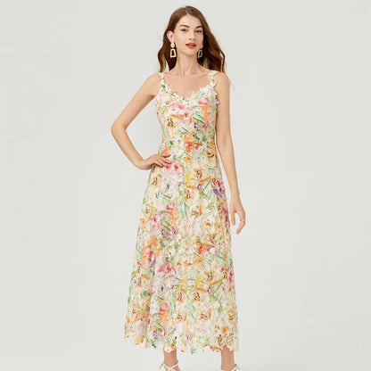 Boswell Floral Embroider Midi Dress